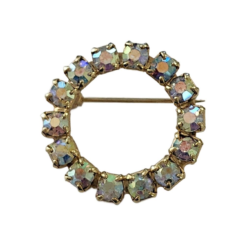 Vintage Aurora Borealis Crystal Brooch